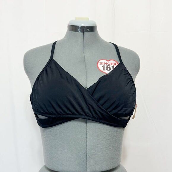 Pink Victoria's Secret NWT  Sz XL Black  Body Wrap Bikini Swim Top - Picture 6 of 10